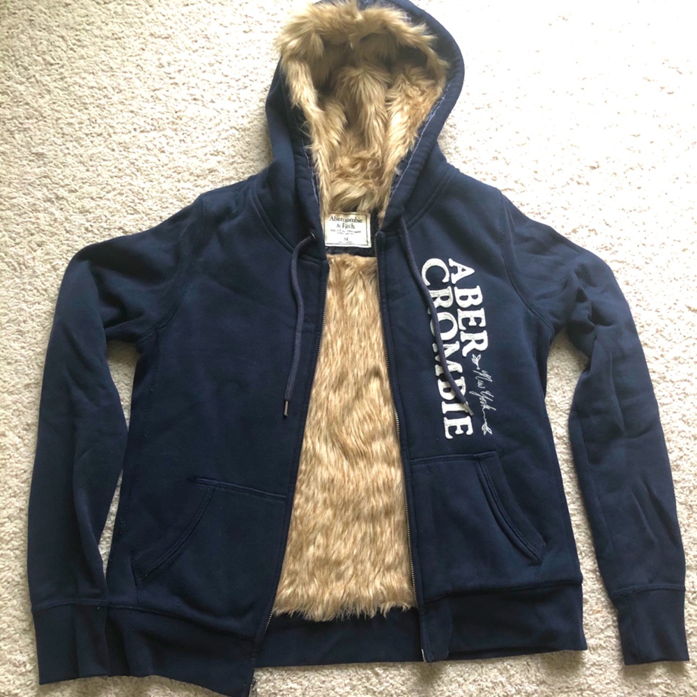 Abercrombie & Fitch Navy Zip-Up Hoodie Jacket M